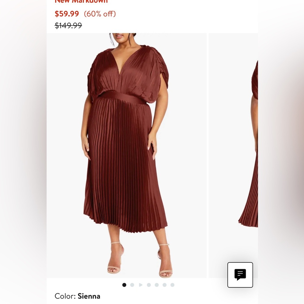 City Chic Sienna Pleated Midi Dress
